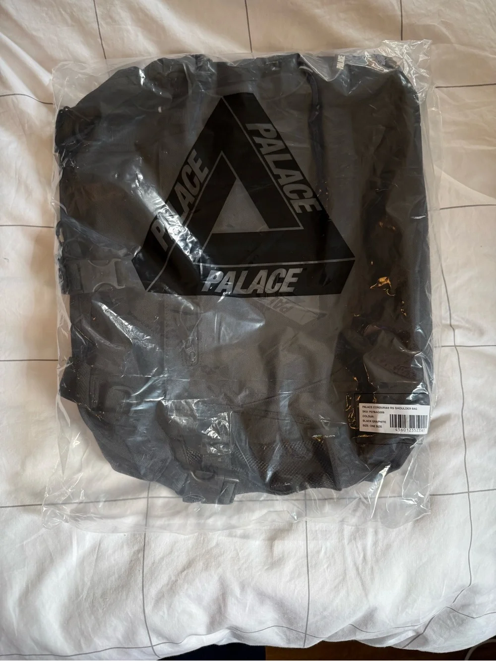 Palace Cordura RS Shoulder Bag Black Graphite Men's SS24 Logo Travel Gym Work